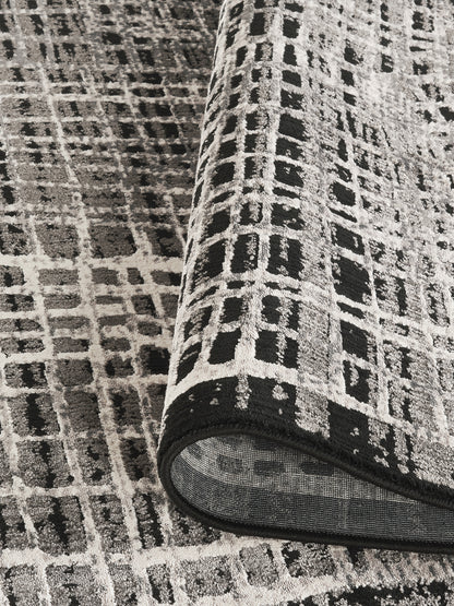 Mayfair Living Room Area Rug Metallic Sheen Contemporary Modern Mesh Design
