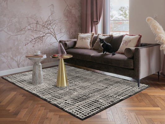 Mayfair Living Room Area Rug Metallic Sheen Contemporary Modern Mesh Design