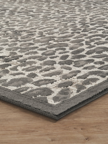 Mayfair Living Room Area Rug Metallic Sheen Contemporary Modern Leopard Design