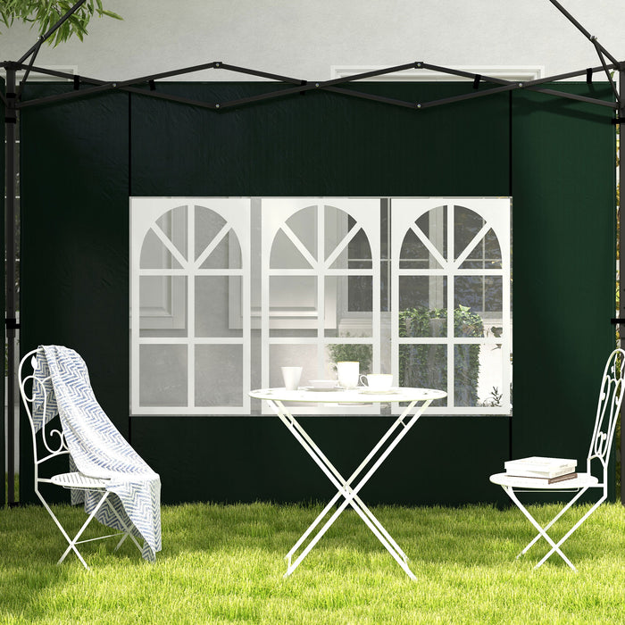 Gazebo Side Panels, Sides Replacement with Window for 3x3(m) or 3x6m Gazebo Canopy, 2 Pack, Green