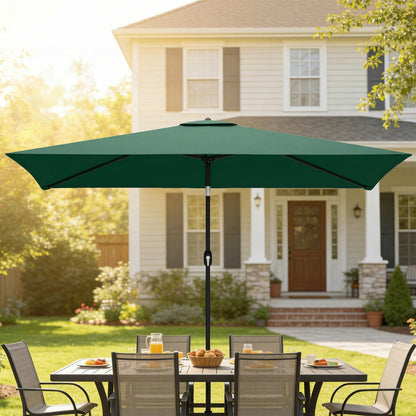 Garden Parasol, Outdoor Umbrella with Tilt Function, Green