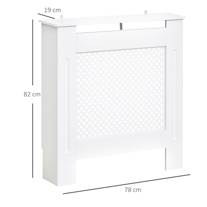 Radiator Cover Heating Cabinet Solid MDF Small Sized White Modern Home