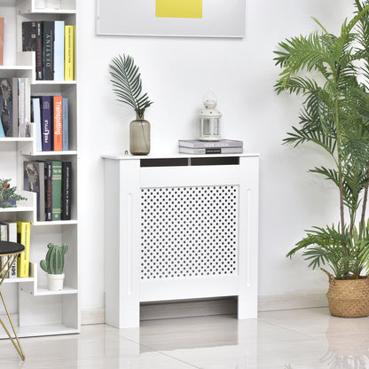 Radiator Cover Heating Cabinet Solid MDF Small Sized White Modern Home