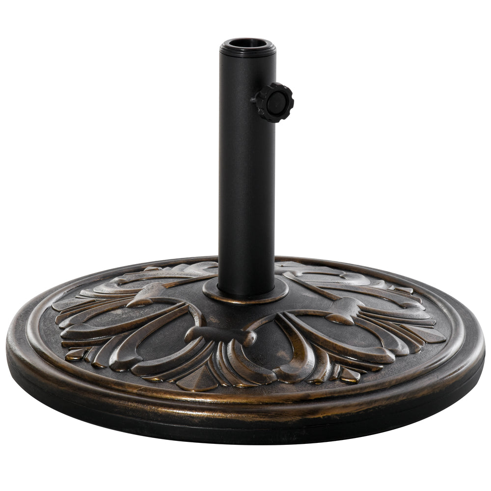 13kg Round Umbrella Base Outdoor Parasol Base Weight Stand Holder for Outdoor Garden Bronze Tone