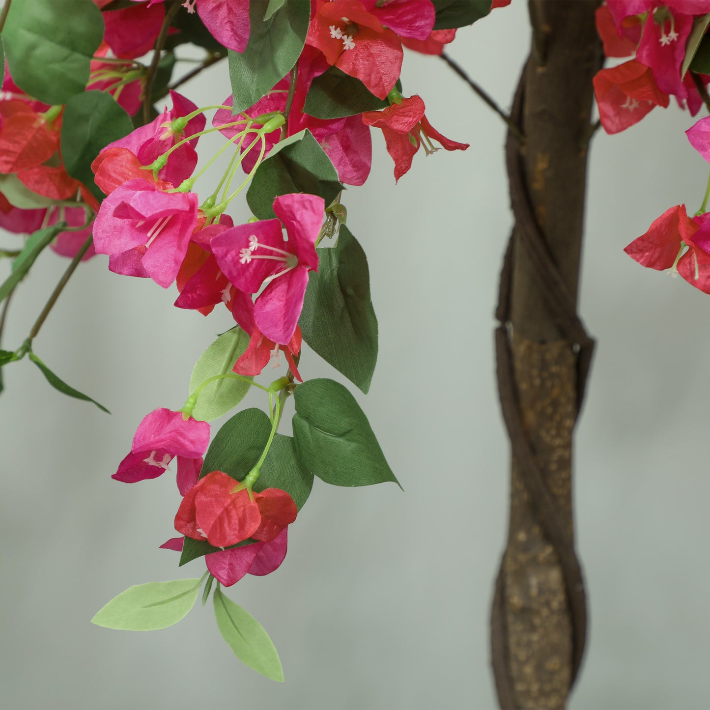 Set of 2 Decorative Artificial Plants Fake Plants Purple and Red