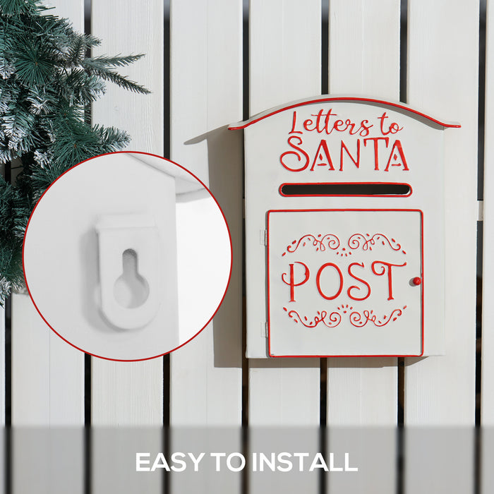 Christmas Post Box Wall Mounted Santa Mailbox for Xmas Decoration