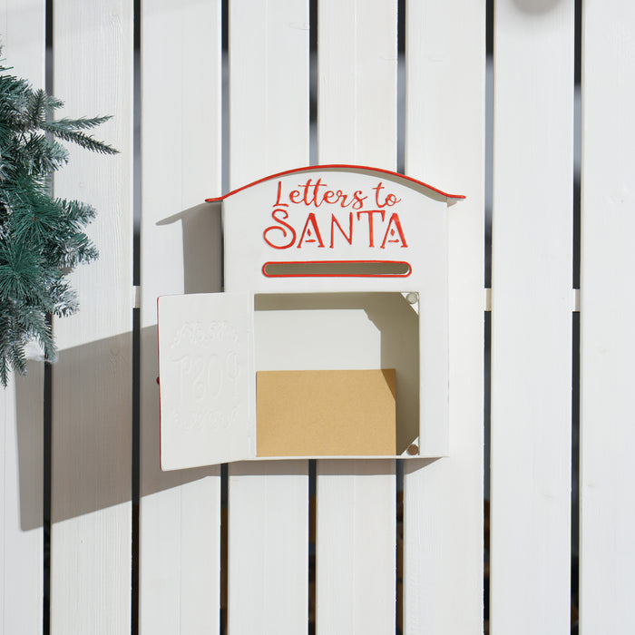 Christmas Post Box Wall Mounted Santa Mailbox for Xmas Decoration