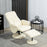 PU Leather Armchair and Footrest Swivel Recliner w/ Ottoman Cream White