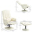 PU Leather Armchair and Footrest Swivel Recliner w/ Ottoman Cream White