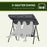 3-Seat Swing Chair Garden Swing Seat with Adjustable Canopy for Patio, Grey and White