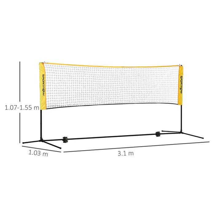 SPORTNOW 3(m) Badminton Net, Height Adjustable Outdoor Sports Net with Carry Bag, for Tennis, Pickleball and Volleyball