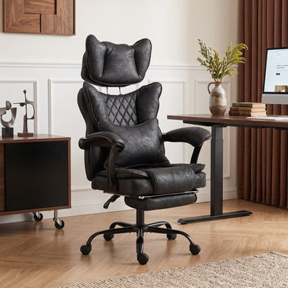 Big and Tall Office Chair with Lumbar Support, Black