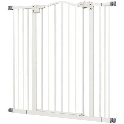 Metal Pet Safety Gate Dog Gate Folding Fence, White