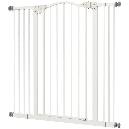 Metal Pet Safety Gate Dog Gate Folding Fence, White