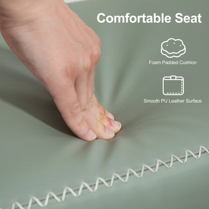 Shoe Bench, PU Leather Shoe Storage Bench for Entryway, Green