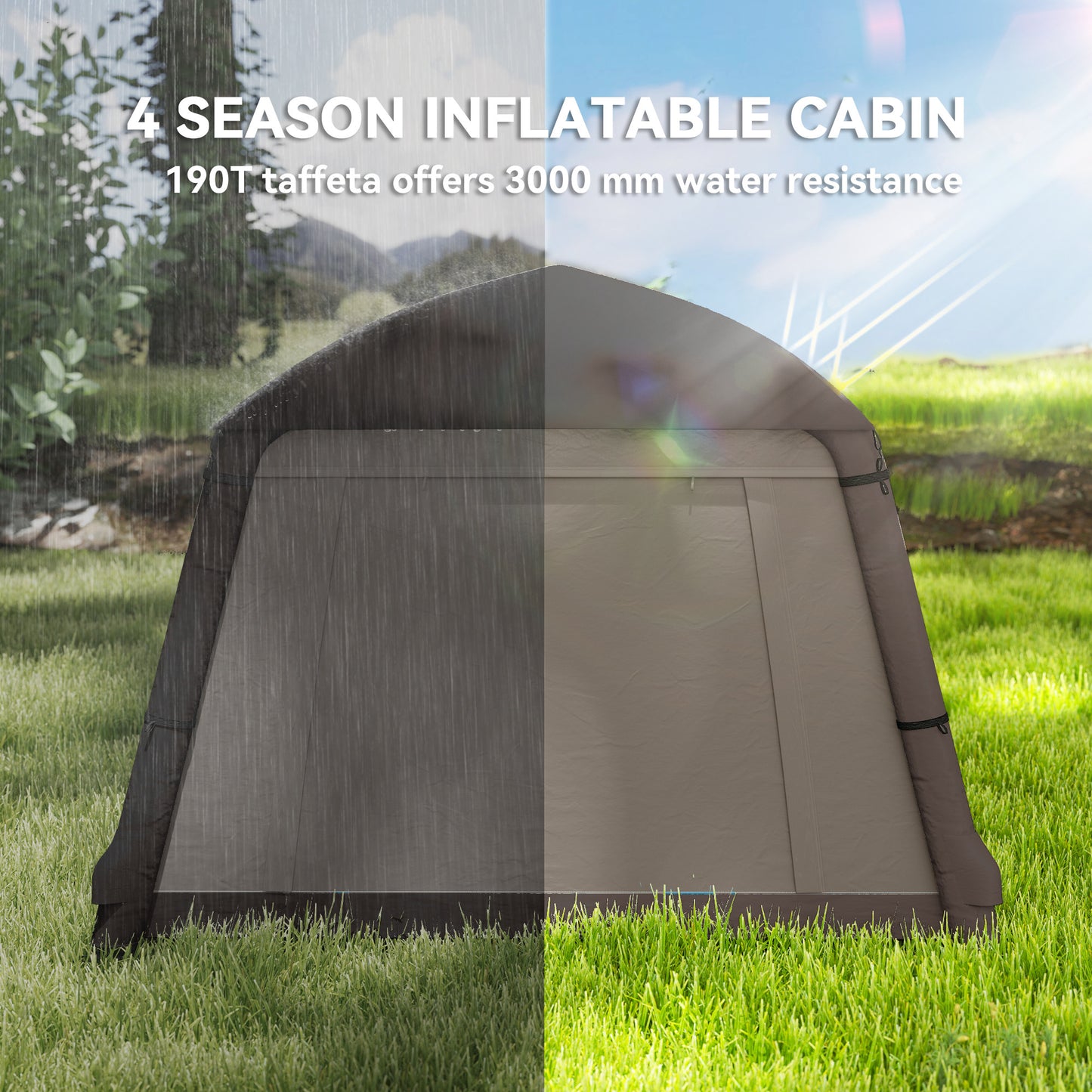 Inflatable Camping Tent, Easy Setup 2 Man Tent, Khaki