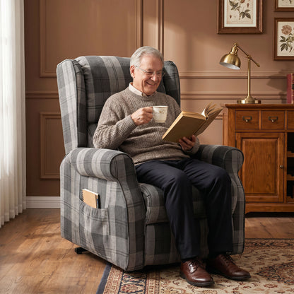 Power Lift Recliner Chair with Vibration Massage and Heat, Grey