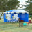 3 x 4 m Party Gazebo Marquee Garden Canopy Outdoor BBQ Tent Camping Patio Awning with 2 Sidewalls, Blue