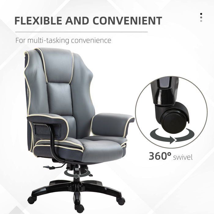 High Back Office Chair with Height Adjustable, Reclining, Grey