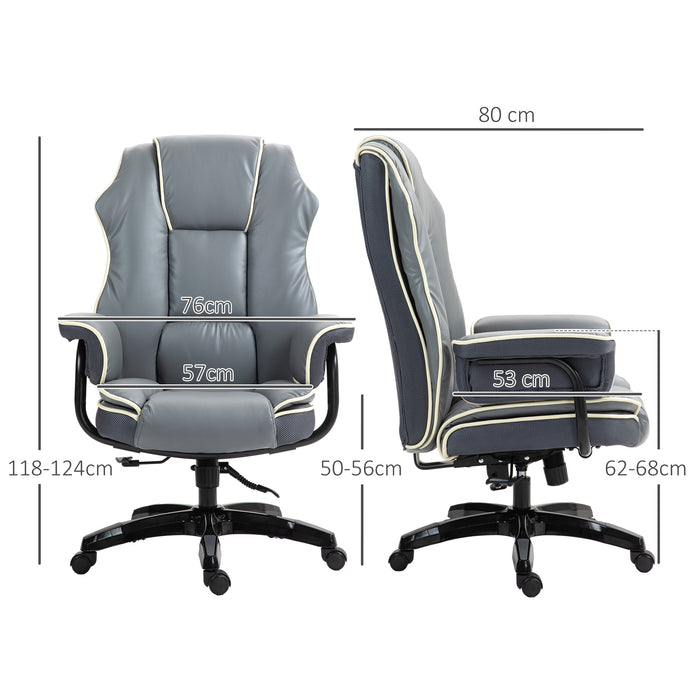 High Back Office Chair with Height Adjustable, Reclining, Grey