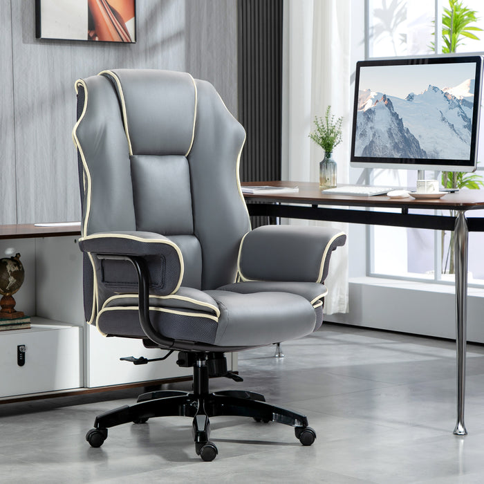 High Back Office Chair with Height Adjustable, Reclining, Grey