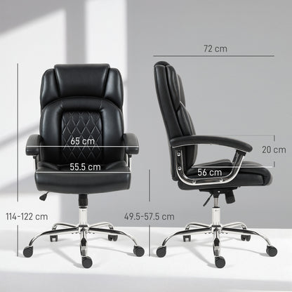 Office Chair 180kg, High Back Desk Chair with Spring Cushion, Black