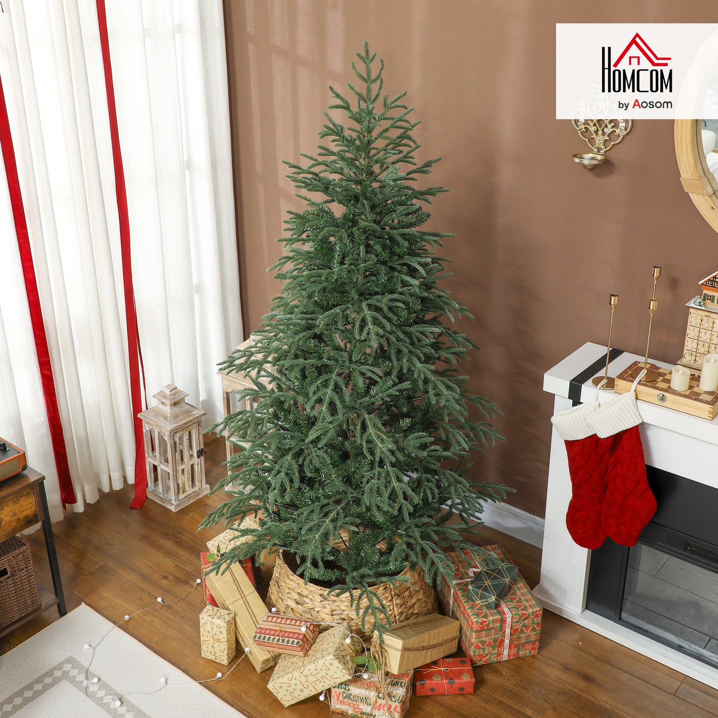 6 ft Christmas Tree, Full Spruce Xmas Tree, Easy Assembly