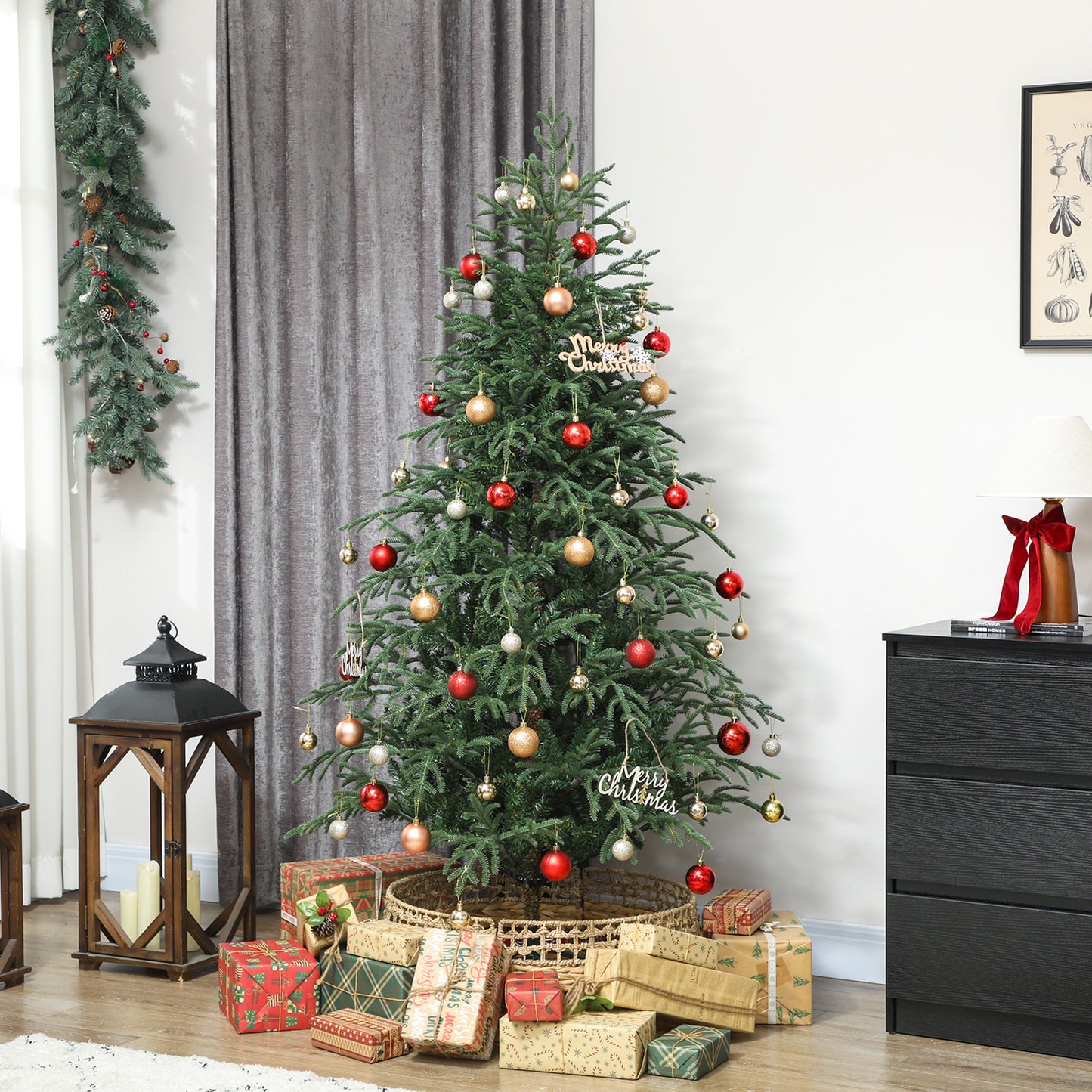 6 ft Christmas Tree, Full Spruce Xmas Tree, Easy Assembly