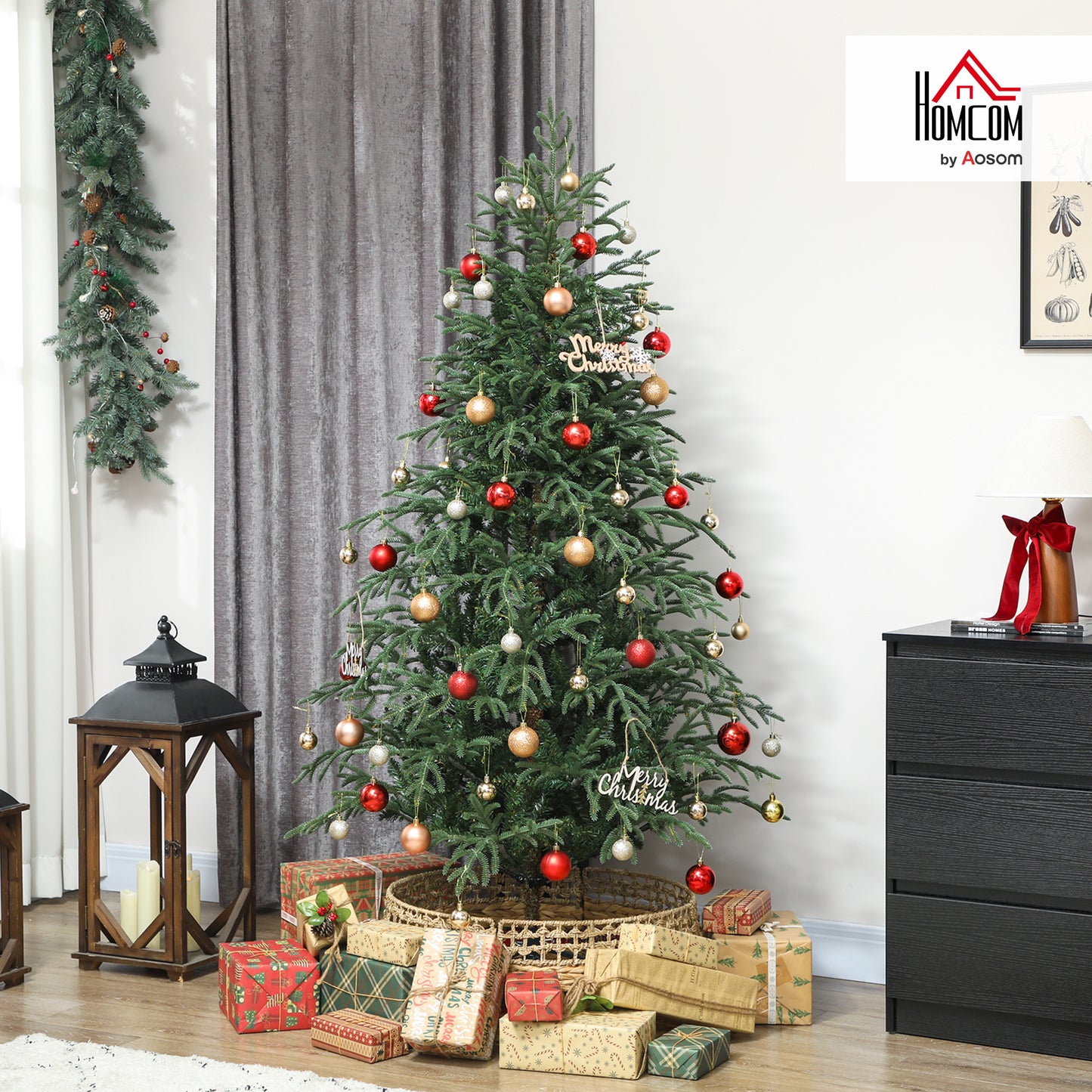 6 ft Christmas Tree, Full Spruce Xmas Tree, Easy Assembly