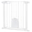 75-82cm Pet Safety Gate with Double Locking, Pressure Fit Stair with Cat Flat for Doorways, Hallways, White