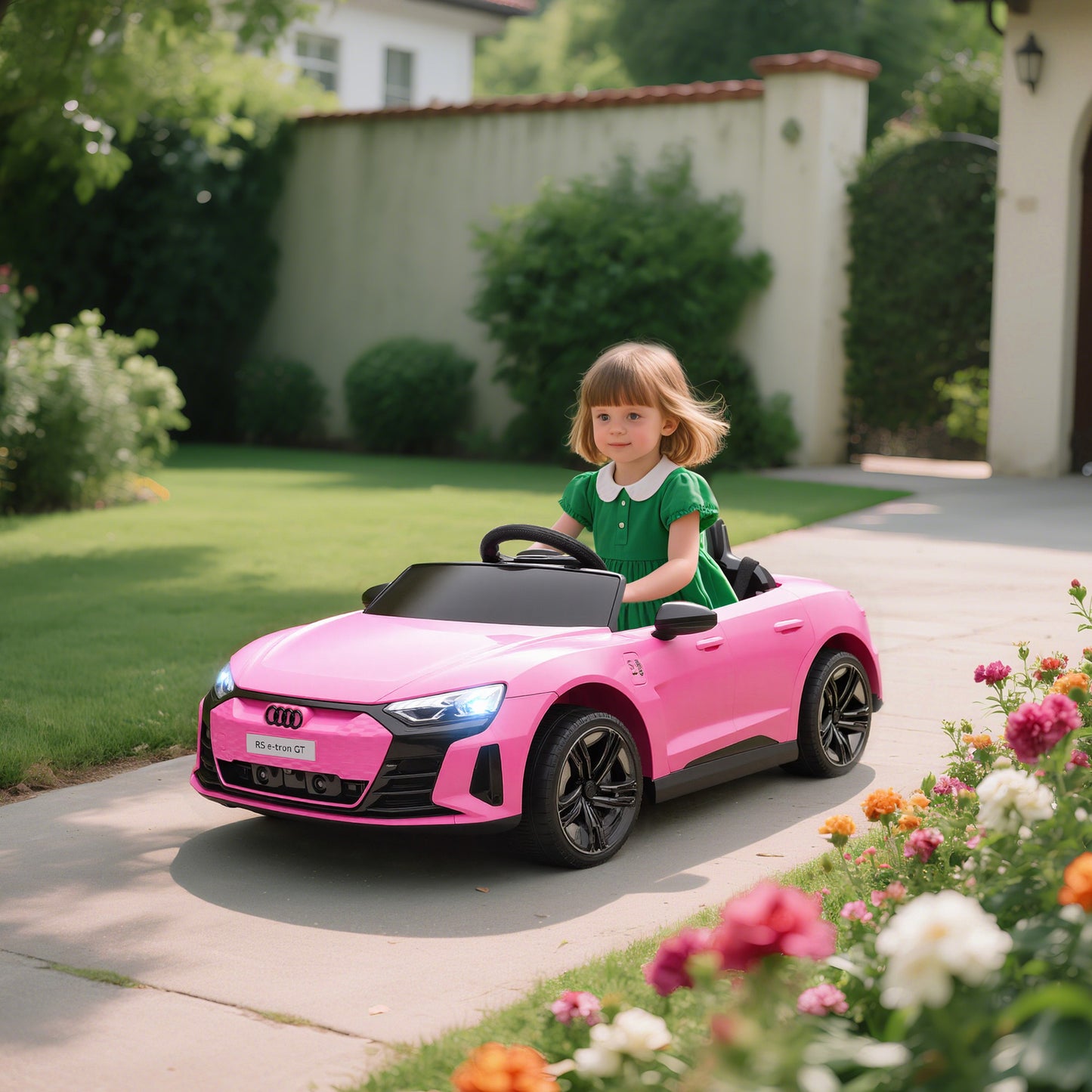 Audi RS e-tron GT Licensed 12V Kids Electric Ride on W/ Remote, Pink
