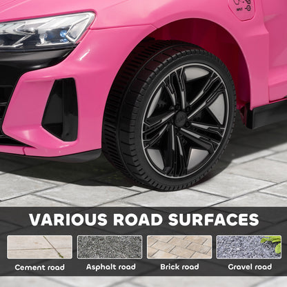 Audi RS e-tron GT Licensed 12V Kids Electric Ride on W/ Remote, Pink