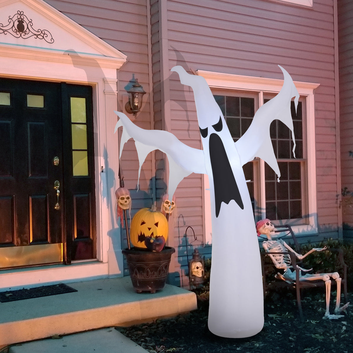 1.8M Inflatable  Halloween Party Decoration Ghost Light Up LED w/ Fan