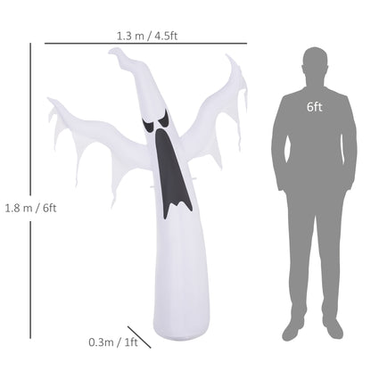 1.8M Inflatable  Halloween Party Decoration Ghost Light Up LED w/ Fan