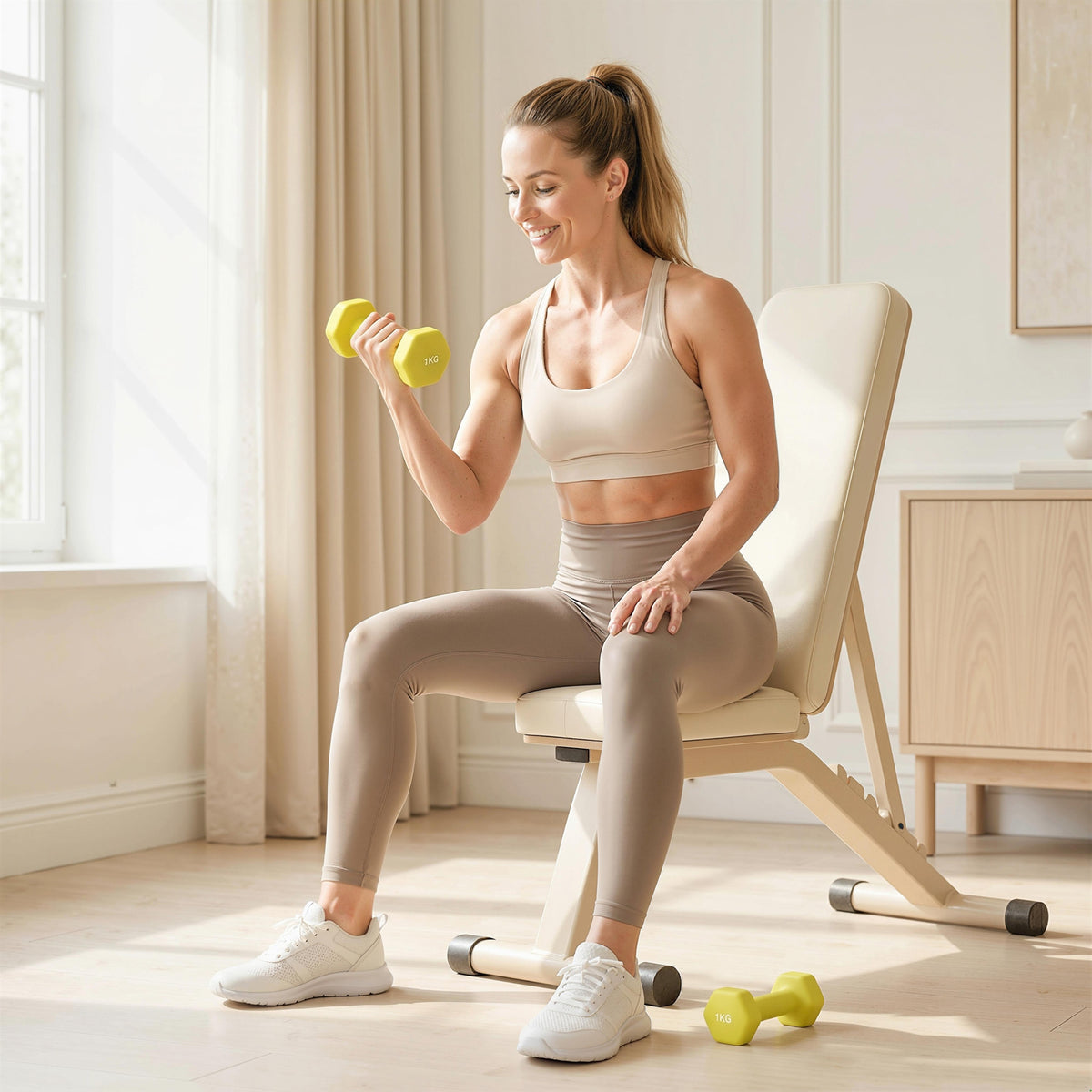 1kg Hexagonal Dumbbells (Set of 2) - Yellow