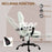 Vinsetto 6-Point Massage Office Chair, PU Leather Desk Chair with Adjustable Height and Footrest for Home Office, White