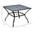 Garden Table with Parasol Hole, Outdoor Dining Garden Table for Four, Square Patio Table with Slatted Metal Plate Top, Black