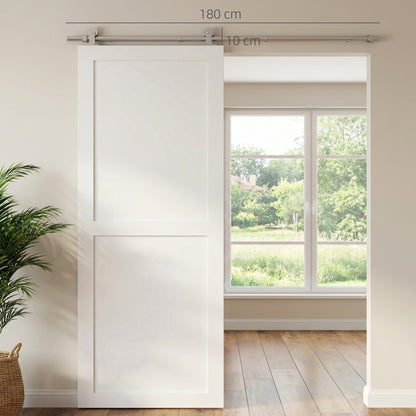 Sliding Door Hardware Kit Smooth Quiet 180cm Sliver Tone