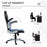 Racing Gaming Chair, PU Leather Computer Desk Chair, Height Adjustable Swivel Chair With Tilt Function and Flip Up Armrests, Blue