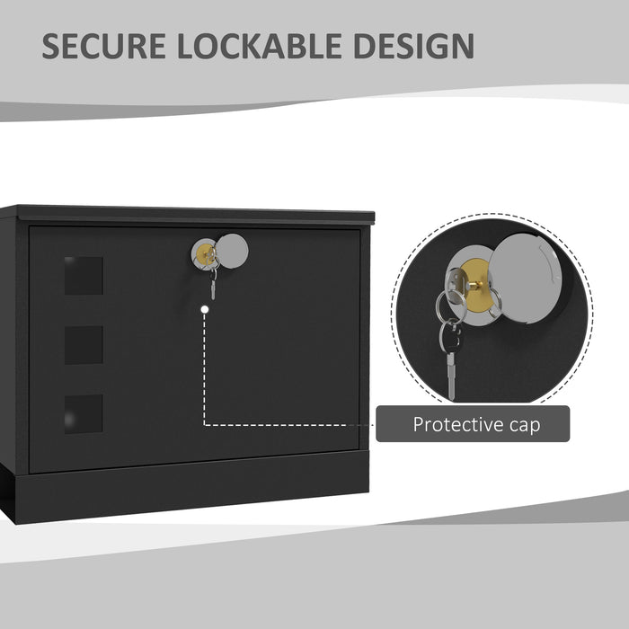 Wall Mounted Letterbox, Weatherproof Post Box, Modern Mailbox with 2 Keys and Viewing Windows, Easy to Install