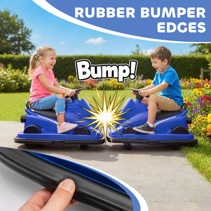 Electric Kids Bumper Car with 360 Degree Rotation Spin, Blue