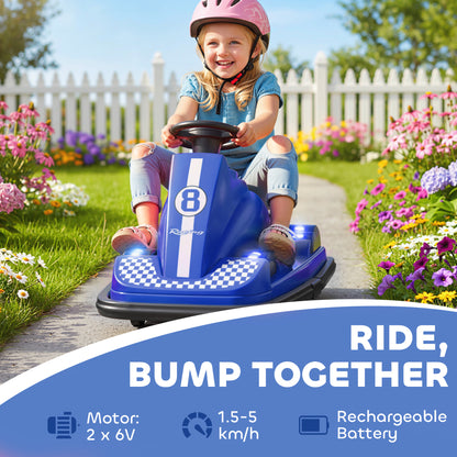 Electric Kids Bumper Car with 360 Degree Rotation Spin, Blue