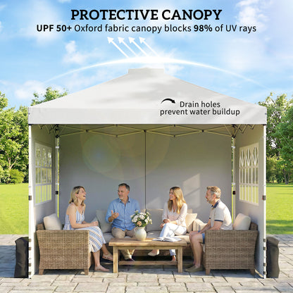 Pop Up Canopy Waterproof Height Adjustable 3 x 3 (m) White