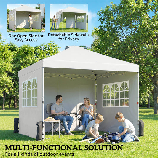Pop Up Canopy Waterproof Height Adjustable 3 x 3 (m) White