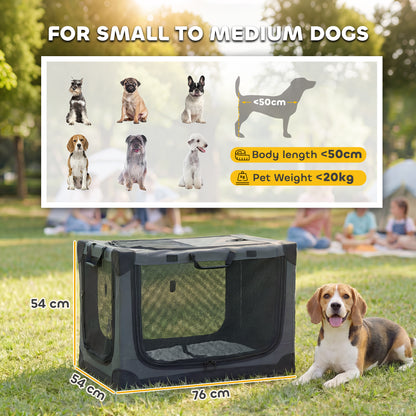 Collapsible Dog Crate Portable Pet Travel Carrier 76 x 54 x 54 cm
