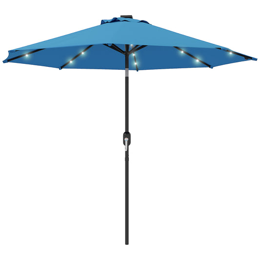 24 LED Solar Powered Parasol Umbrella Garden Tilt Outdoor String Light