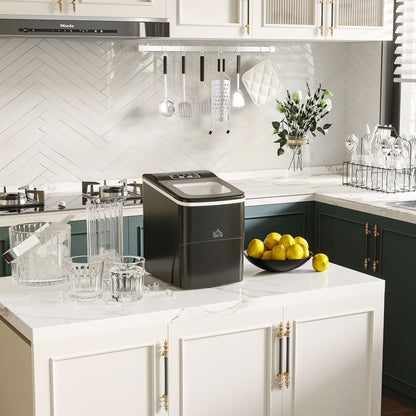 Ice Maker 12kg/24H Production with Scoop Basket for Home /Black