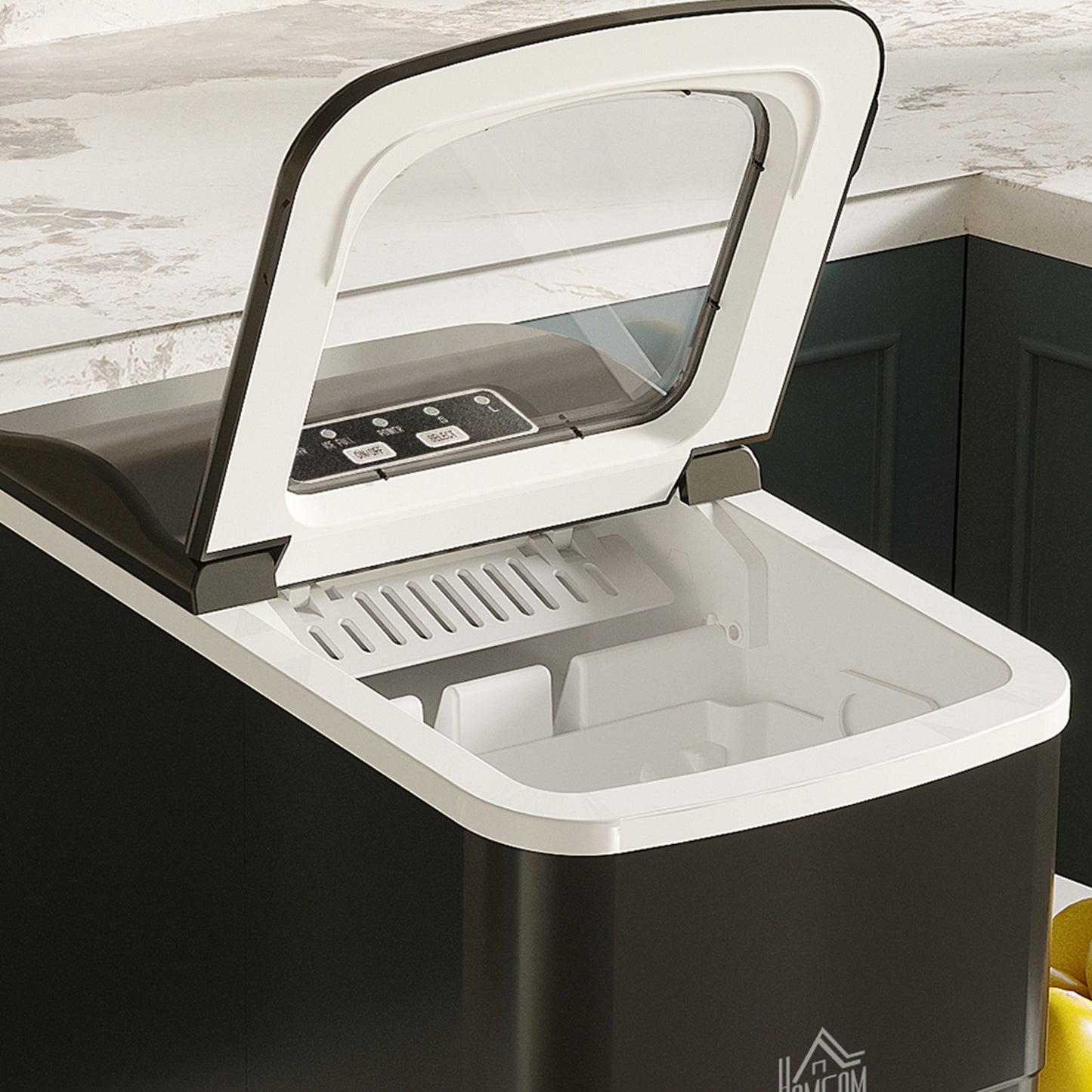 Ice Maker 12kg/24H Production with Scoop Basket for Home /Black