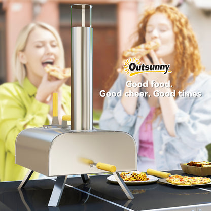 Portable Wood Pellet Pizza Oven with Foldable Legs 12 Inch Stone