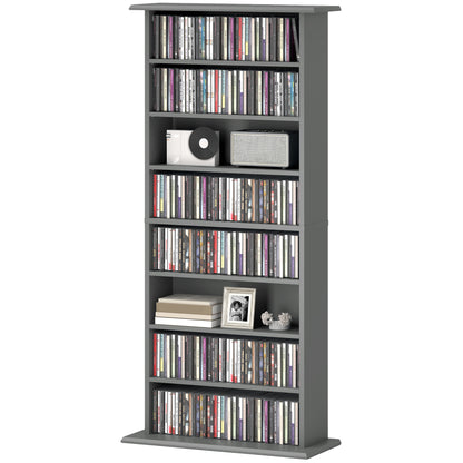 CD Storage Unit DVD Tower Blu-ray Storage Shelf for Living Room Grey